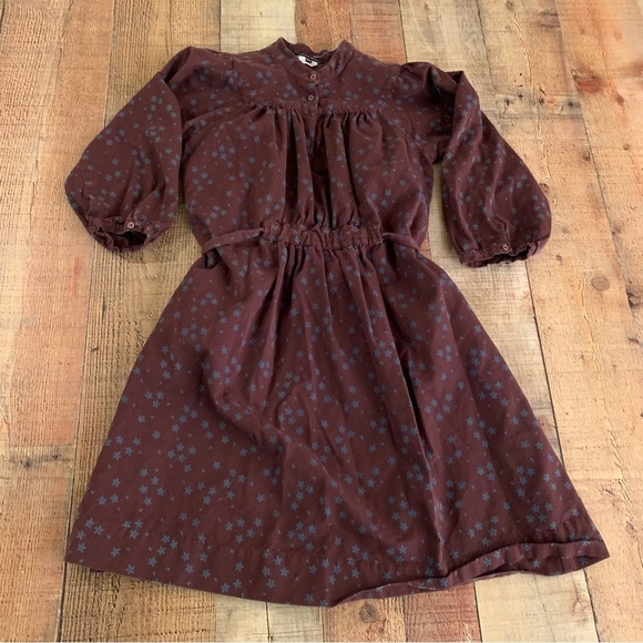 Little Marc girls micro floral peasant style dress in brown and blue -12A